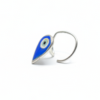 Handpainted Azure Teardrop Silver Nosepin