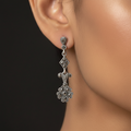 Pure Silver Marcasite Floral Earrings