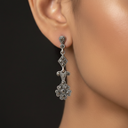 Pure Silver Marcasite Floral Earrings