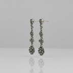 Pure Silver Marcasite Floral Earrings