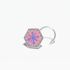 Handpainted Pink Snowflake Silver Nosepin