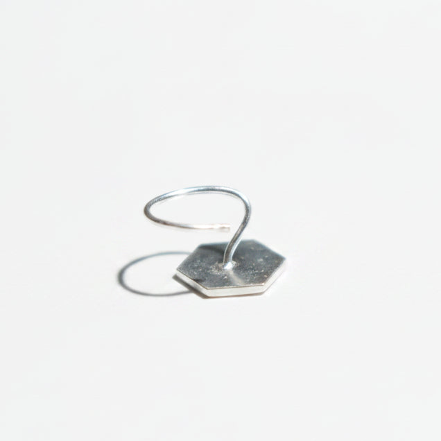 Handpainted Teal Pinwheel Silver Nosepin