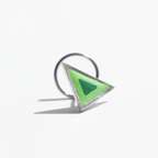 Handpainted Emerald Triangle Silver Nosepin