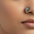 Sunburst Circle Nose Pin – 925 Sterling Silver