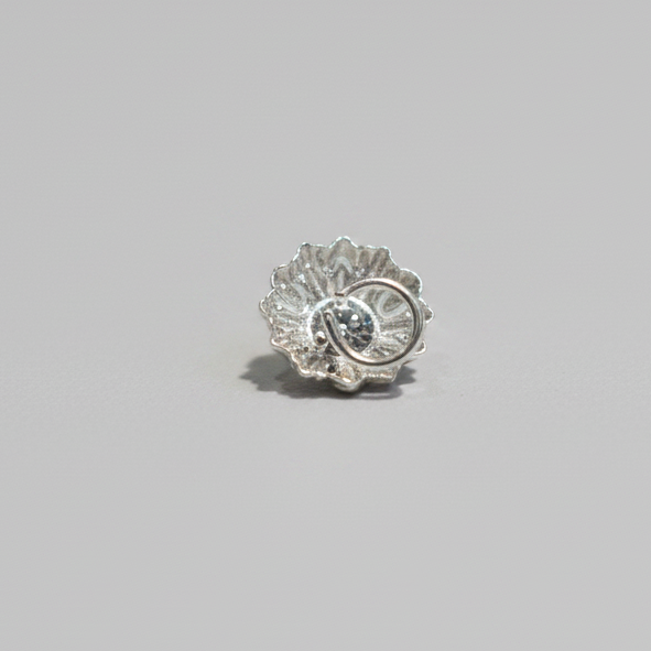 Sunburst Circle Nose Pin – 925 Sterling Silver
