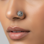 Tribal Circle Nose Pin – 925 Sterling Silver