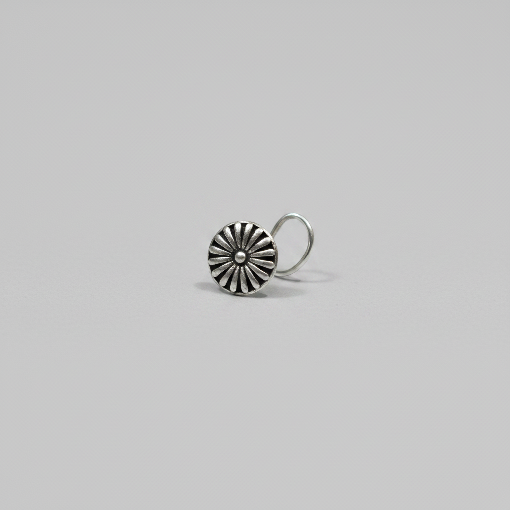 Dandelion Bloom Nose Pin – 925 Sterling Silver