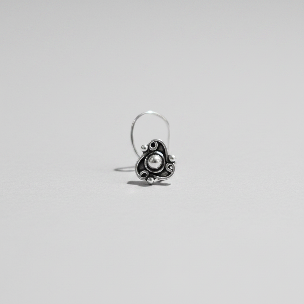 Traditional Trikon Nose Pin – 925 Sterling Silver