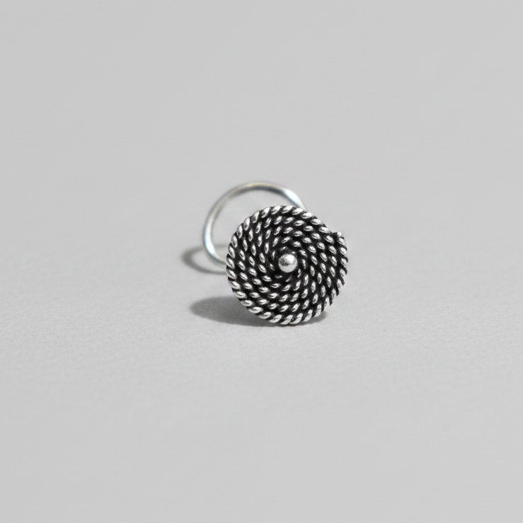 Twisted Rope Nose Pin – 925 Sterling Silver