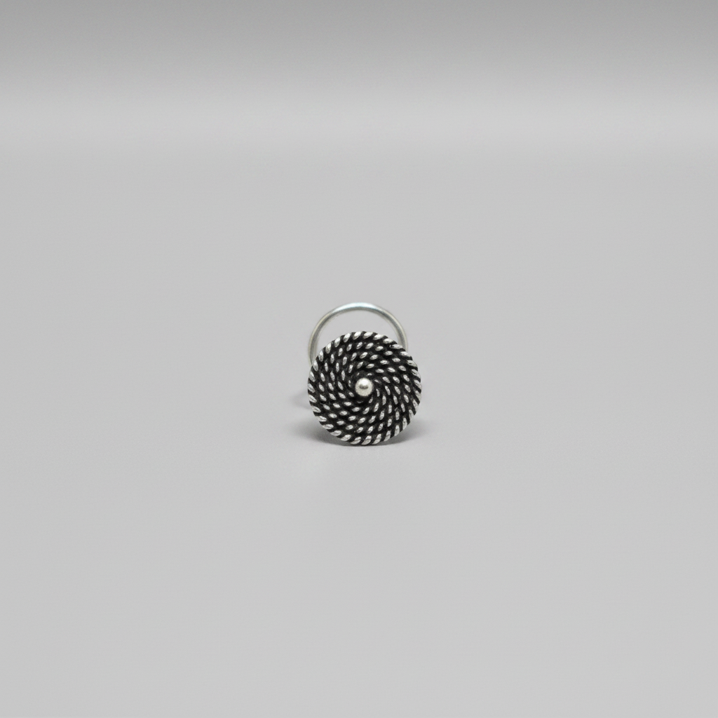 Twisted Rope Nose Pin – 925 Sterling Silver