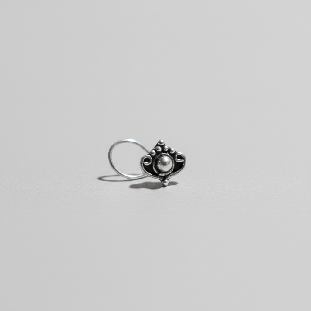 Temple Motif Nose Pin – 925 Sterling Silver