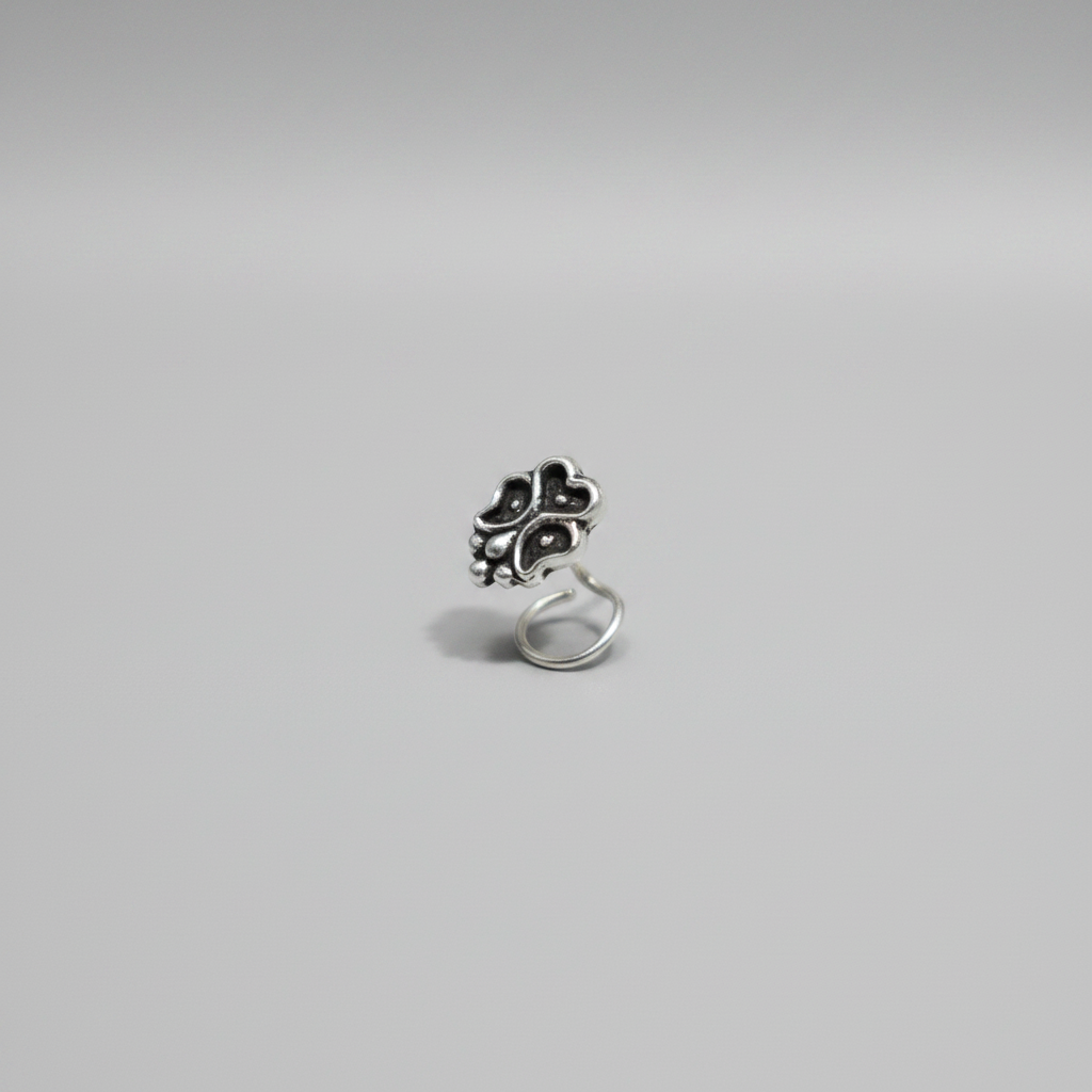 Butterfly Heart Nose Pin – 925 Sterling Silver