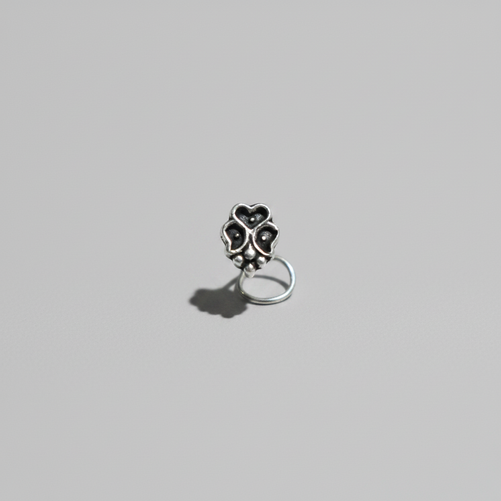 Butterfly Heart Nose Pin – 925 Sterling Silver