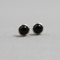 Midnight Circle - Black Onyx - 925 Sterling Silver Ear Studs
