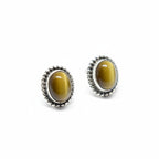 Golden Earth - Tiger's Eye - 925 Sterling Silver Ear Studs
