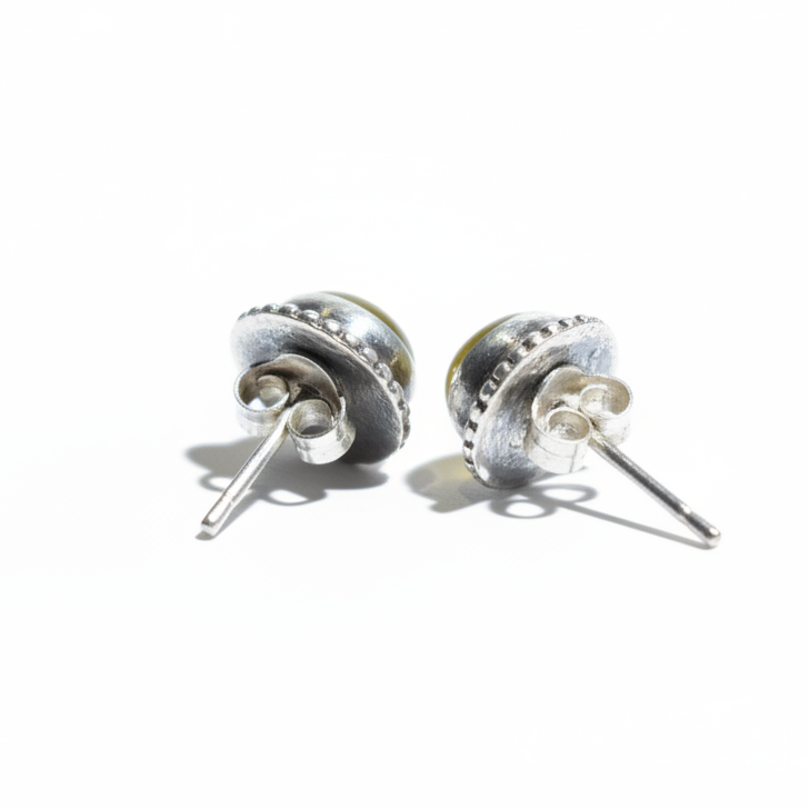 Golden Earth - Tiger's Eye - 925 Sterling Silver Ear Studs
