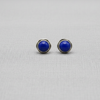 Azure Hex - Lapis Lazuli - 925 Sterling Silver Ear Studs