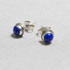 Azure Hex - Lapis Lazuli - 925 Sterling Silver Ear Studs