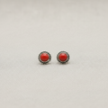 Coral Blossom - Coral - 925 Sterling Silver Ear Studs