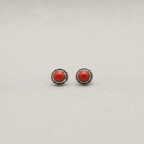 Coral Blossom - Coral - 925 Sterling Silver Ear Studs