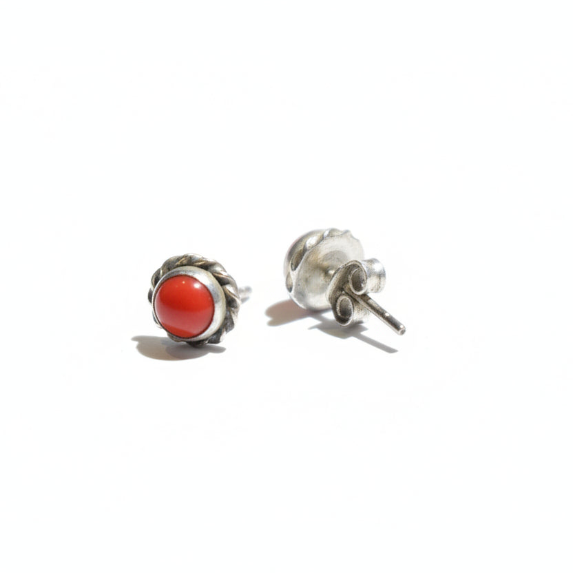 Coral Blossom - Coral - 925 Sterling Silver Ear Studs