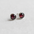 Crimson Bloom - Garnet - 925 Sterling Silver Ear Studs