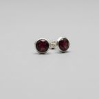 Crimson Bloom - Garnet - 925 Sterling Silver Ear Studs