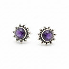 Celestial Star - Amethyst - 925 Sterling Silver Ear Studs
