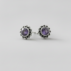 Celestial Star - Amethyst - 925 Sterling Silver Ear Studs