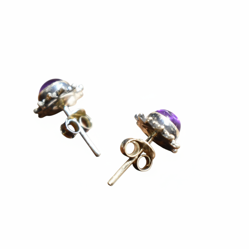 Celestial Star - Amethyst - 925 Sterling Silver Ear Studs