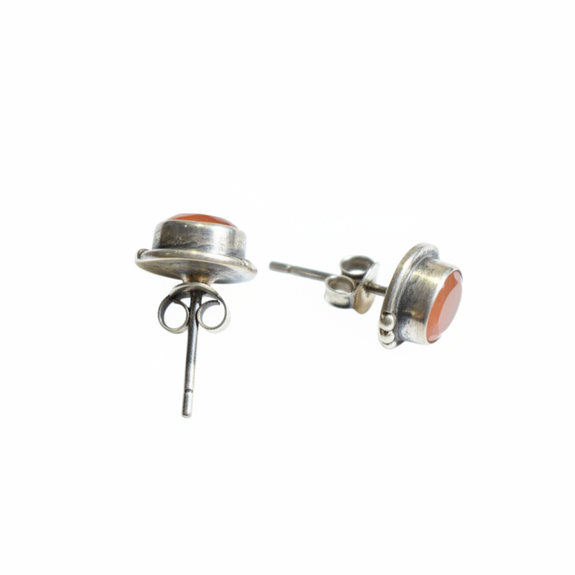 Desert Glow - Carnelian - 925 Sterling Silver Ear Studs