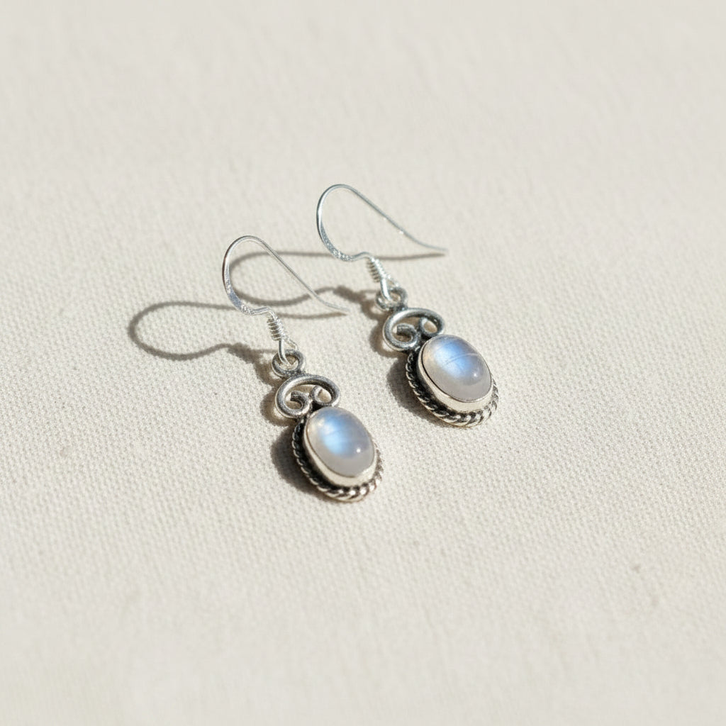 Moonstone 92.5 Sterling Silver Earrings