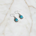 Natural Turquoise 92.5 Sterling Silver Drop Earrings