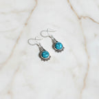 Natural Turquoise 92.5 Sterling Silver Drop Earrings