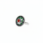 Green Enamel Ring – 92.5 Sterling Silver