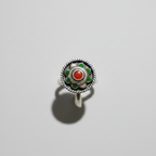 Green Enamel Ring – 92.5 Sterling Silver