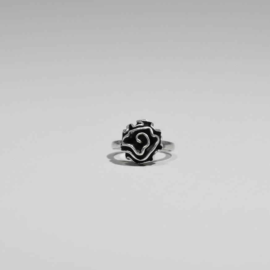 Abstract Rose Ring – 92.5 Sterling Silver