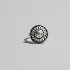 Round Floral Motif Ring – 92.5 Sterling Silver