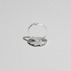 Green Stone & Floral Enamel Ring – 92.5 Sterling Silver