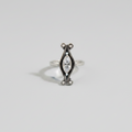 Elongated Zircon Statement Ring – 92.5 Sterling Silver