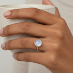 Moonstone Circle Ring – 92.5 Sterling Silver