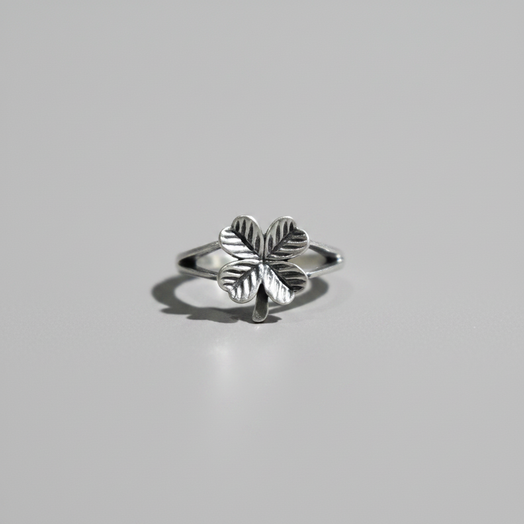 Lucky Four Leaf Clover Ring – 92.5 Sterling Silver
