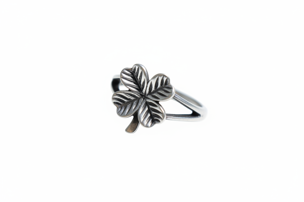 Lucky Four Leaf Clover Ring – 92.5 Sterling Silver