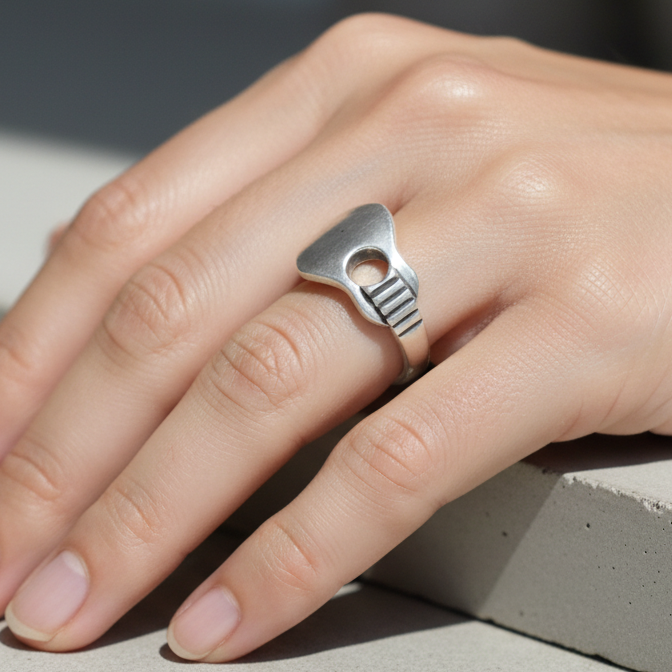 Guitar Ring – 92.5 Sterling Silver