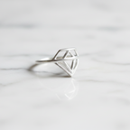 Diamond Shape Ring – 92.5 Sterling Silver