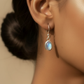 Moonstone 92.5 Sterling Silver Drop Earrings