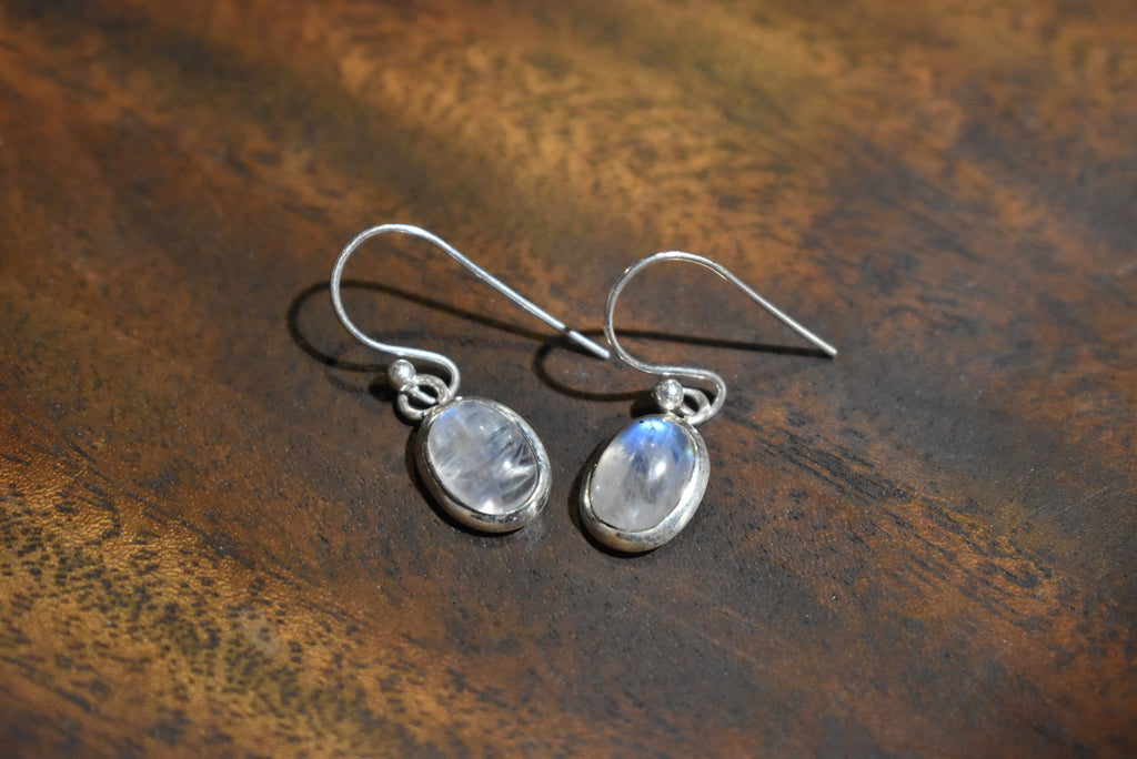 Moonstone 92.5 Sterling Silver Drop Earrings