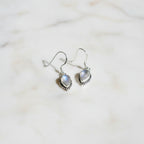 Teardrop Moonstone 92.5 Sterling Silver Drop Earrings