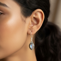 Teardrop Moonstone 92.5 Sterling Silver Drop Earrings