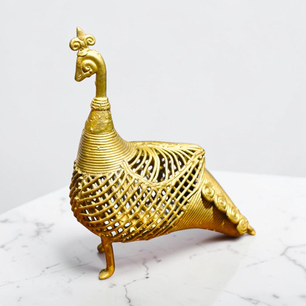 Dokra Decorative Peacock Figurine